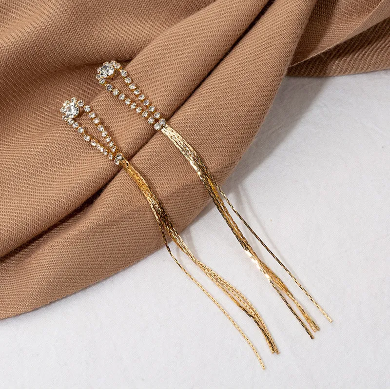 Длинные серьги 2019 геометрической формы модные длинные с кисточками женские