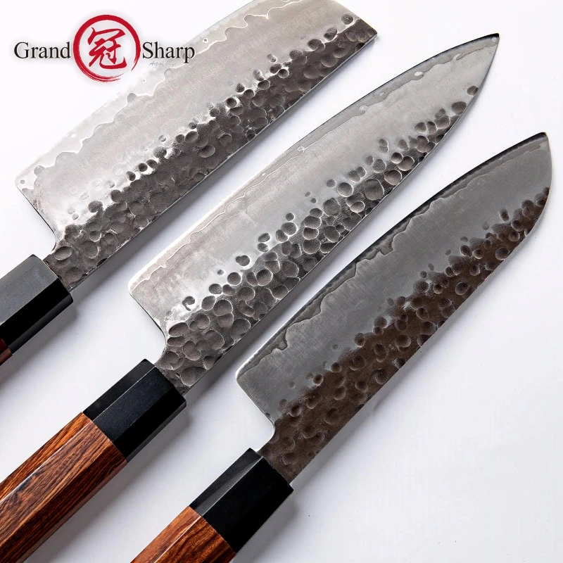 3 шт. набор кухонных ножей японский AUS10 стальные поварские ножи Santoku Nakiri кухонные