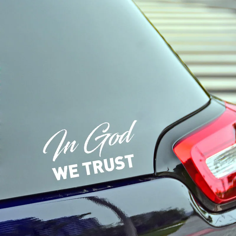 QYPF 15.6cm*7.8cm Fashion In God We Trust Car Sticker Black Silver Vinyl Motorcycle Car-styling Decal C15-1726 | Автомобили и