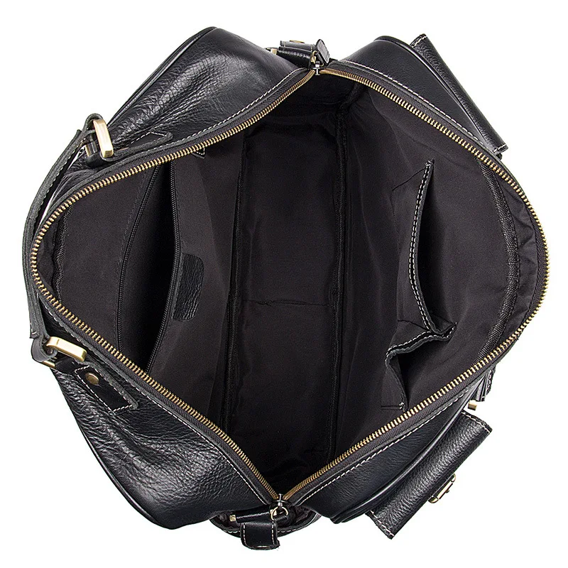 

Nesitu High Quality Large Capacity Black Genuine Leather Men's Travel Bags Briefcase Handbags Messenger Bags M7028