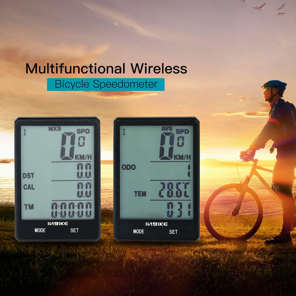 INBIKE беспроводной Велосипедный Спидометр 2.8in водонепроницаемый ЖК дисплей