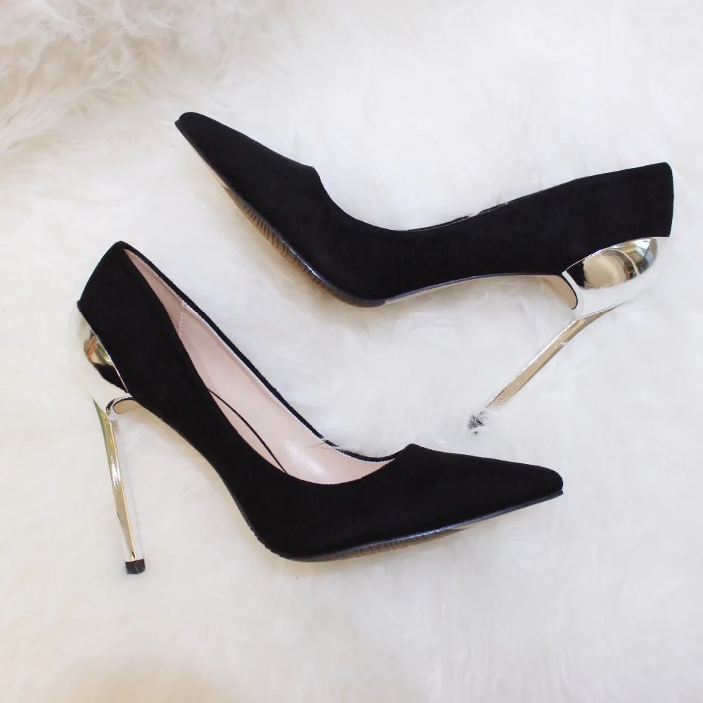

Free shipping fashion women Pumps Black velvet point toe high heels 11 party shoes bride wedding shoes