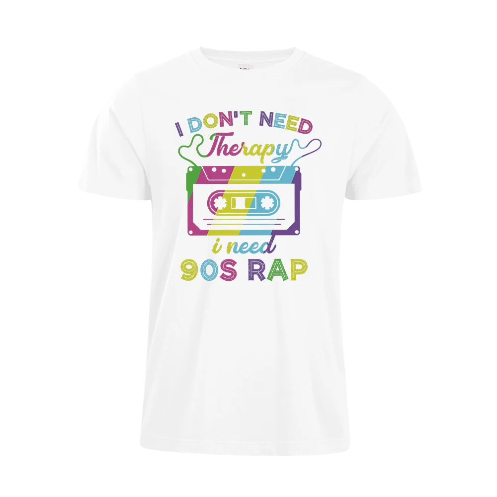 Футболка с кассетой в стиле хип-хоп Винтажная футболка надписью I't need therapy I 90s Rap