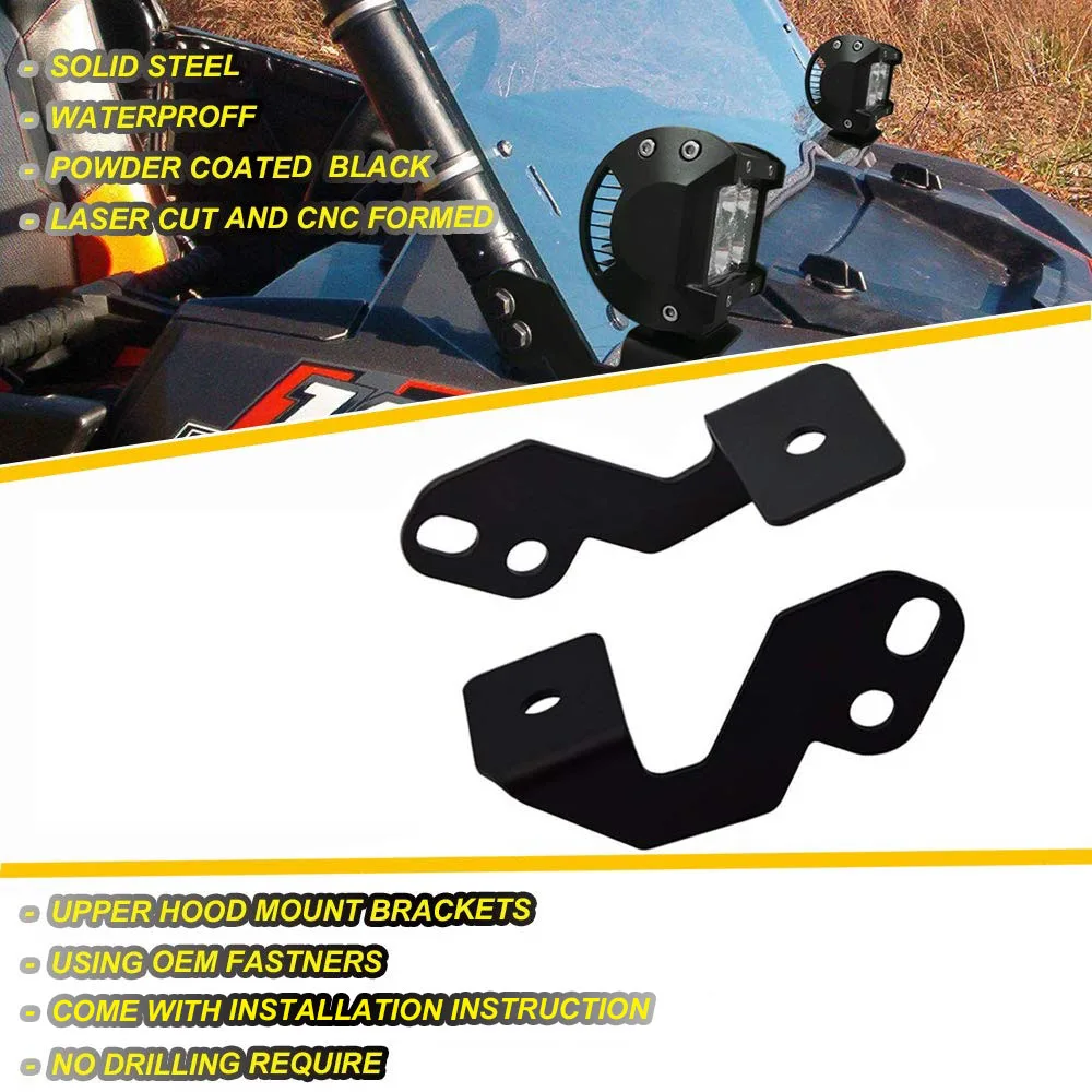

Wsen For Polaris RZR 900 RZR 1000 XP Work Light Front Pillar Mount Brackets Kit