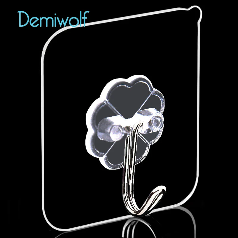 

Nail-free, Non-marking Hook, Strong Adhesive, Transparent Wall Hanging Mounted Wall Hooks Space Saver Heavy Load Sucker Rack