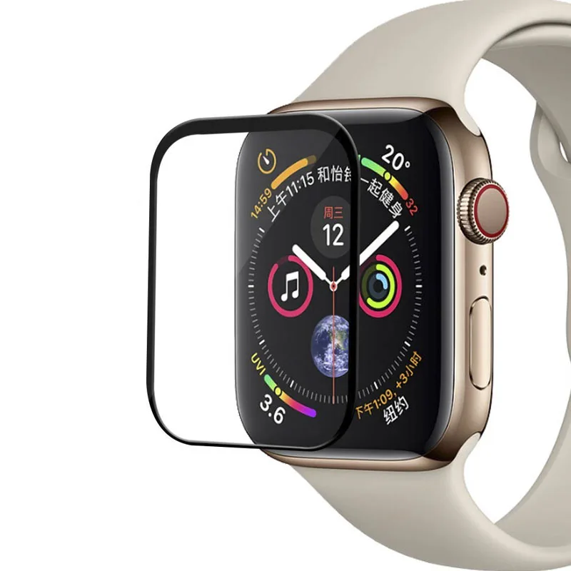 3D Покрытие полностью проклеенное закаленное стекло для Apple Watch 40 мм 44 мм серия 4 защитная пленка для экрана для Apple Watch 1 2 3 38 мм 42 мм стекло