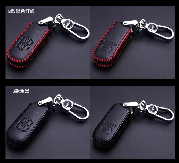 2018 Car Key Case Leather Auto Styling Cover For Mazda 2 3 5 6 CX5 CX7 CX9 Atenza Axela Familia Keychain Accessories | Автомобили и