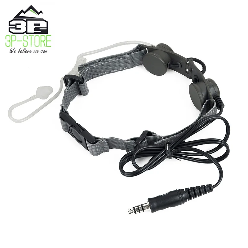 Z Tactical Throat Microphone Headset PTT Portable Radio Mic Neckband Hunting THROAT MIC Earphone WZ033 | Спорт и развлечения