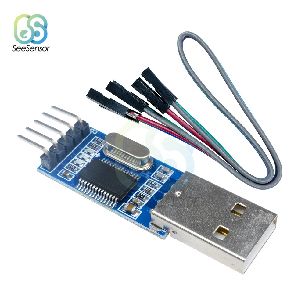 Адаптер преобразователя PL2303 USB в RS232 TTL, модуль платы загрузки PL2303HXA, преобразователь последовательного кабеля с гибкой крышкой, 4-контактный кабель