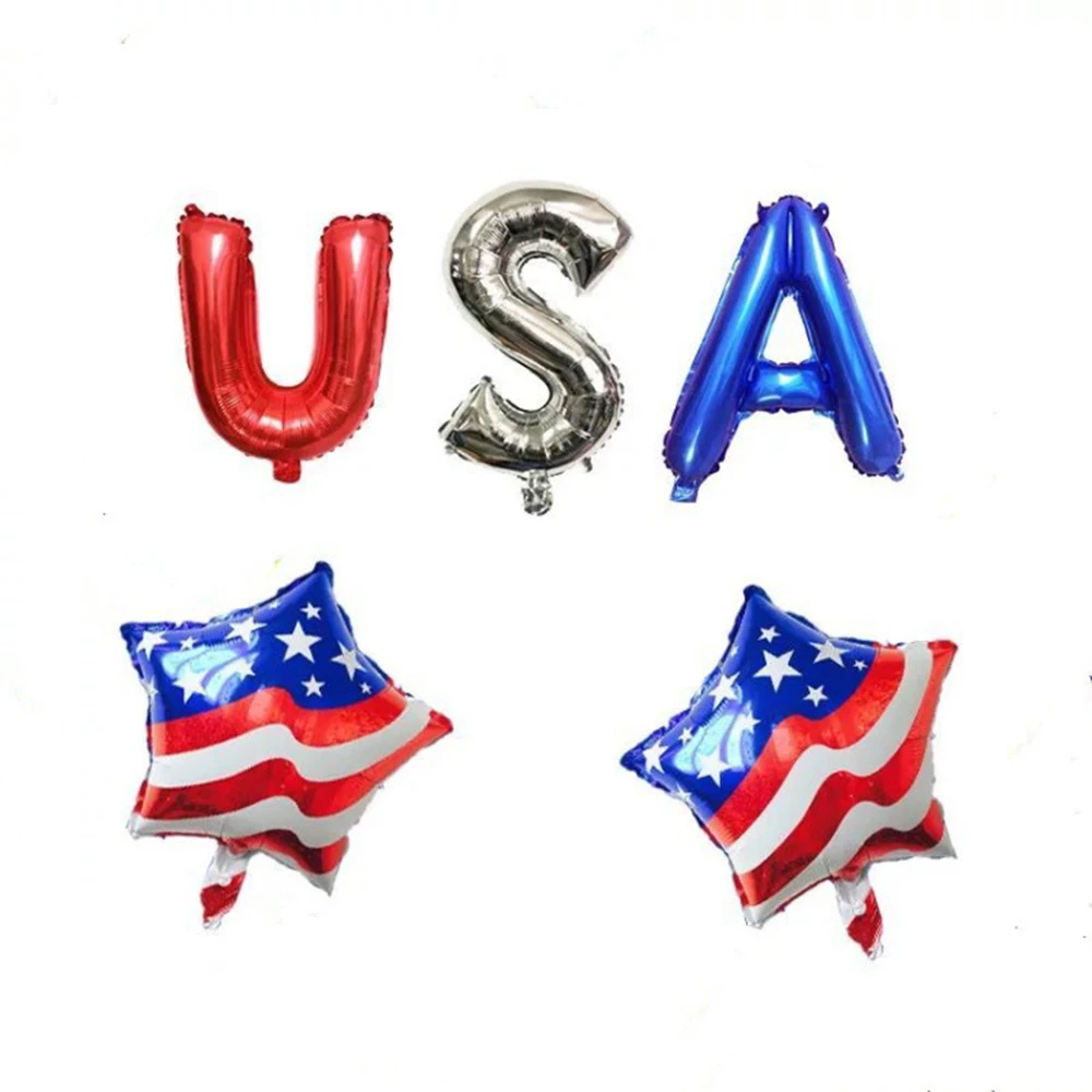 Звездные буквы воздушные шары из алюминиевой фольги для США День Независимости