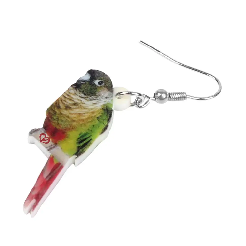 Милые акриловые серьги WEVENI в виде зеленых щек попугаев птиц Висячие капли модные