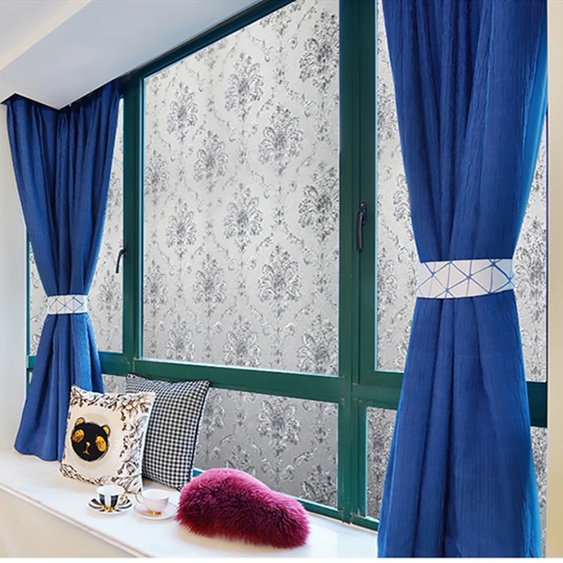 

Тисненый Матовый УФ статический прилипающий 3D прозрачный солнцезащитный чехол для ванной матовая пленка для окна в европейском стиле 45-90 с...