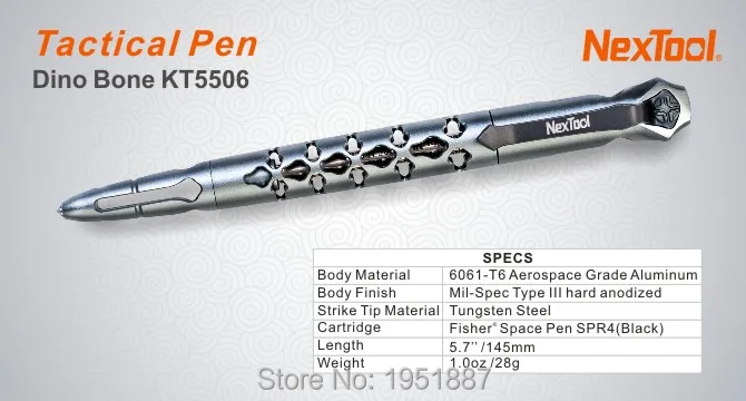 Новинка NexTool тактическая ручка KT5506 с Fisher Space# SPR4 черные чернила Заправка самообороны поставки Стекло Выключатель подарочная коробка