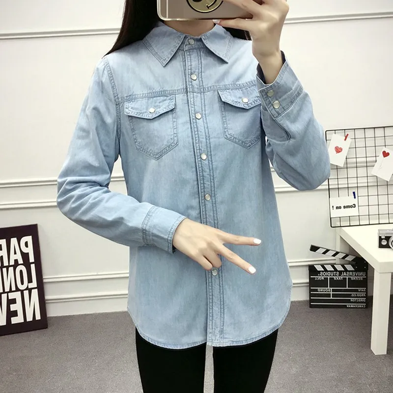 Зимняя теплая женская блузка с меховой подкладкой джинсовые рубашки длинным