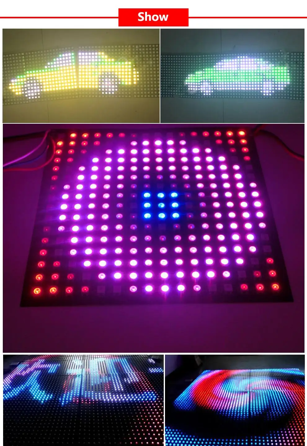 Полноцветный дисплей 5050 RGB WS2812 DC5V 8*8/16*16/8*32 64 256 светодиодов Гибкая Пиксельная панель экрана