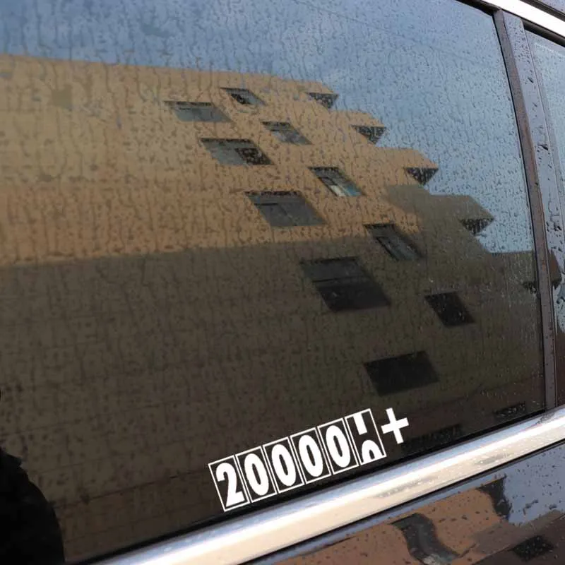 

YJZT 14.1CM*3.7CM 200000 + Miles Car Sticker Vinyl Decal Diesel Truck Black/Silver C3-0901