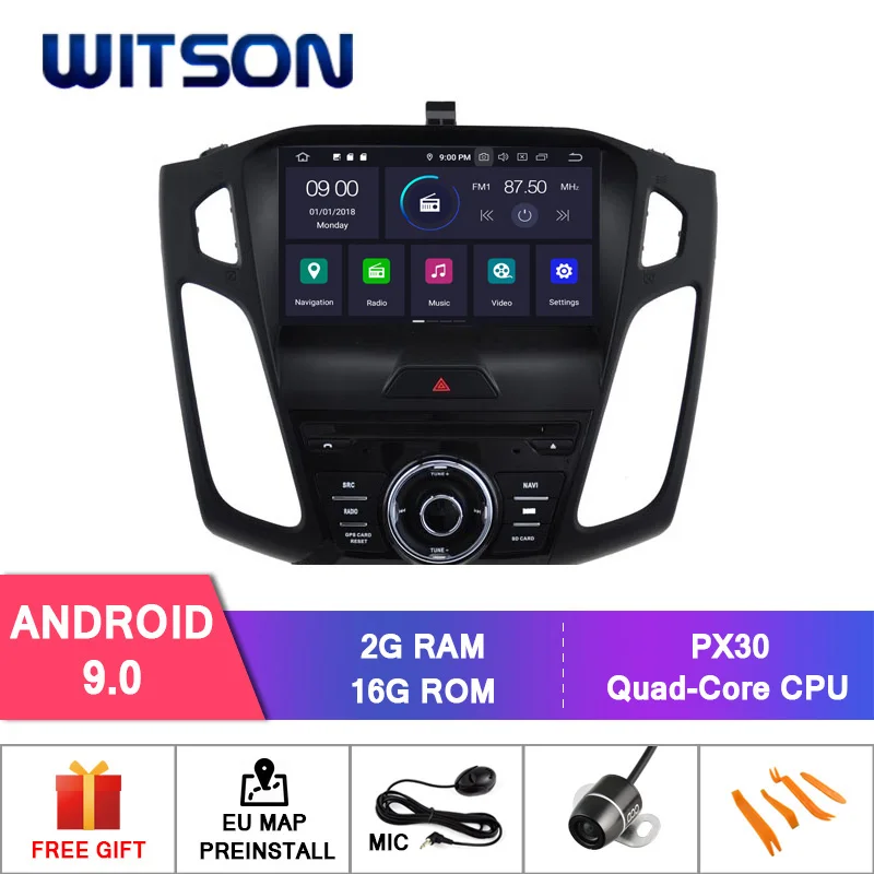 WITSON Android 9,0 1024*600 HD экран для Ford focus автомобильный DVD gps стерео 4 Гб ram+ 32 Гб FLASH 8 Восьмиядерный+ DVR/wifi+ DSP+ DAB+ OBD