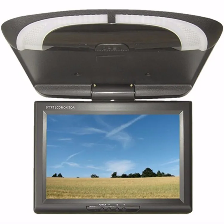 Black XST 9 дюймов 800*480 экран для установки на крышу автомобиля цветной ЖК-монитор откидной экран накладные Мультимедийные видео потолочные крепления на крышу дисплей - Цвет: Black