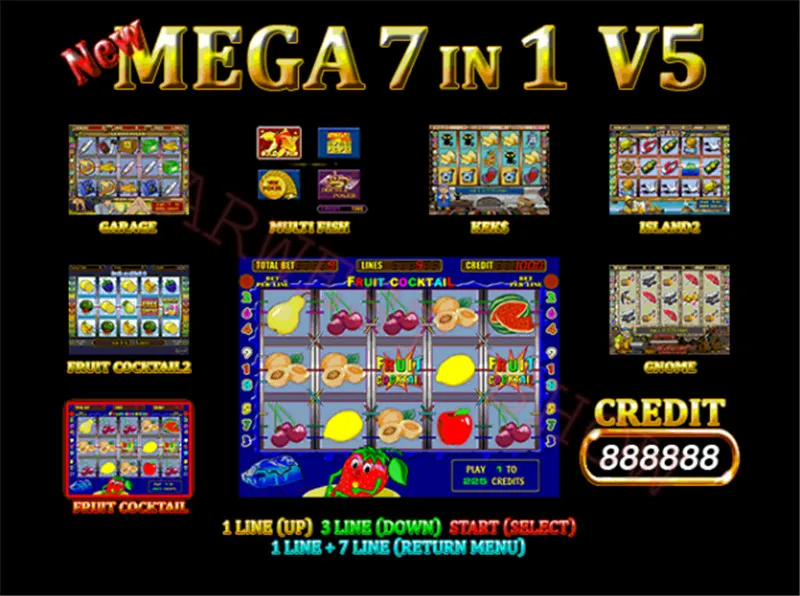 V5 Мега 7 в 1(40-96%) PCB Crazy Monkey фруктовый коктейль гараж Lucky Haunter обитель рок для монет игровой автомат - Цвет: V5