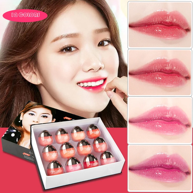 12 цветов губная помада дополнительная жемчужная с блеском желе растение чувство