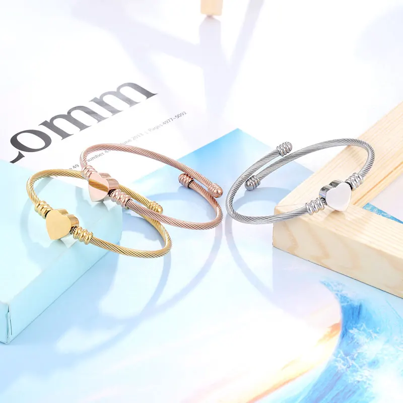 Женский браслет с сердечками armbanden voor vrouwen регулируемый из нержавеющей стали