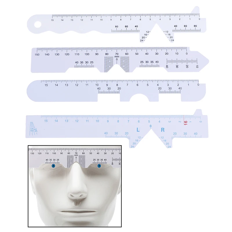 

4pcs Eyebrow Guide Ruler Microblading Calliper Stencil Makeup Tools Reusable Semi Permanent Eyebrow Ruler Eye Brow Measure Tool