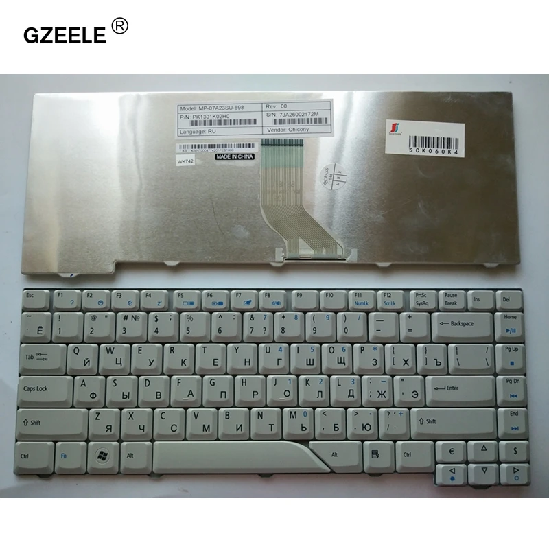 GZEELE Новая русская клавиатура для ноутбука acer Aspire 5520 5520G 5920 5920G 5920Z 5920ZG AS5920-6582 AS5920-6661 RU версия белый