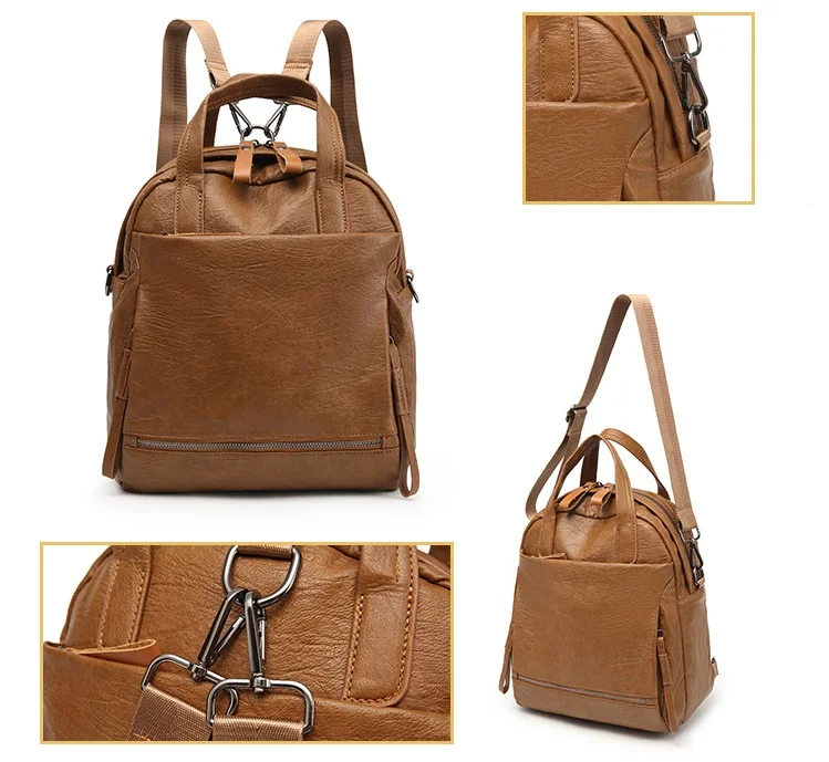 Кожаный женский рюкзак популярный стиль женская сумка для ноутбука девочек Mochilas