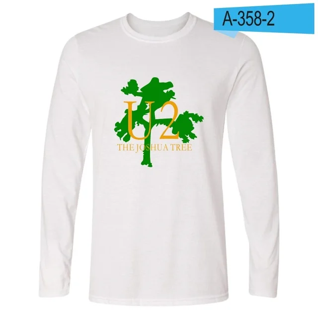 U2 брендовая футболка с длинным рукавом для мужчин и женщин Crewneck U2 band printed Футболка мужская хип-хоп футболка Топы унисекс Одежда XS-4XL - Цвет: white