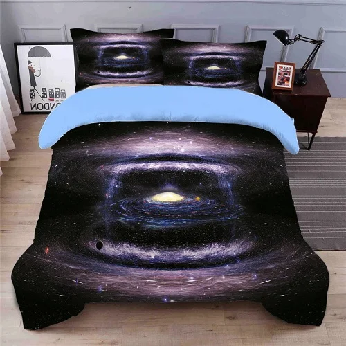 3d bedding set Космическое пространство галактика 3D печать никогда не выцветает пододеяльник с 2 подходящими наволочками и простынями Твин Полный queen King Размер - Цвет: 3d bedding set
