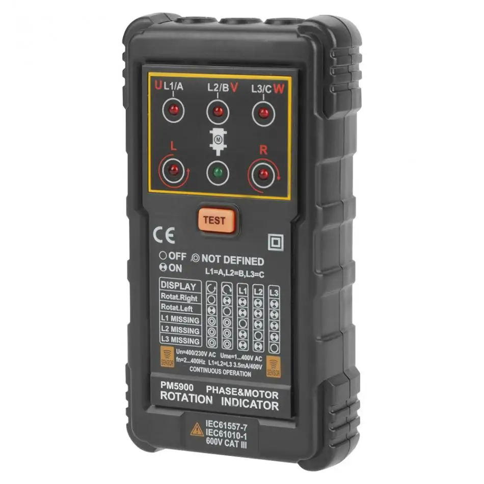 PEAKMETER мотор индикатор вращения MS5900 400 V напряжение переменного тока 2~ 400 Гц Портативный портативный трехфазный Двигатель индикатор вращения тестер