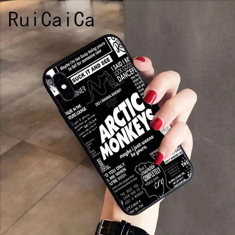 RuiCaiCa a arctic monkeys мягкий черный чехол для телефона iPhone 8 7 6 6S 6Plus X XS MAX 5 5S SE XR 10 Чехол