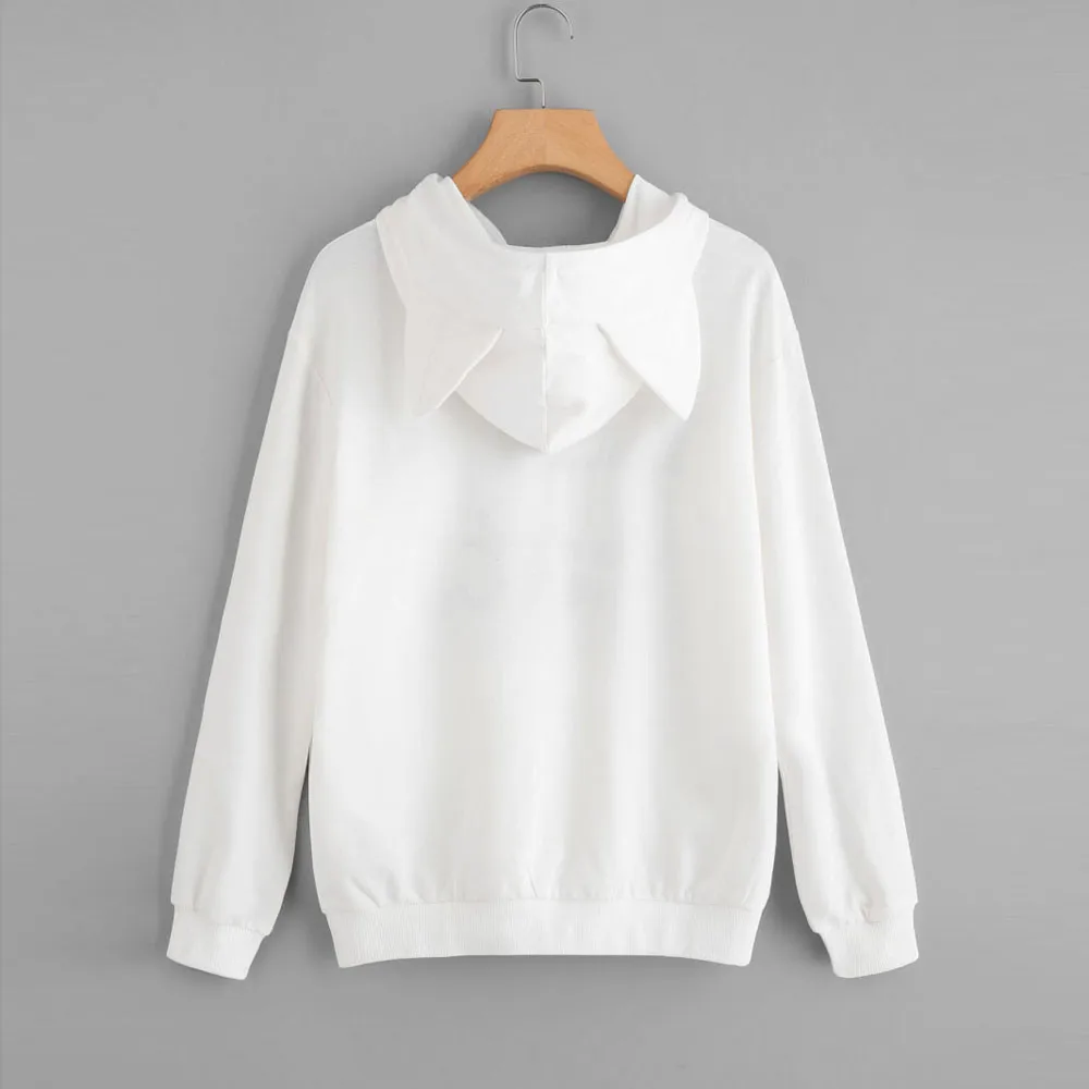 New Casual Cat Autumn Oversized Jumper Hooded Pullover Tops Blou Women's Female Loose Sweaters Outwear DROPSHIPPING #1 | Женская