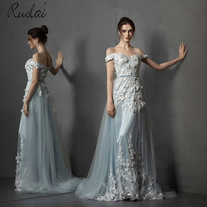 Новое поступление длинное вечернее платье с 3D цветочной аппликацией фатиновые