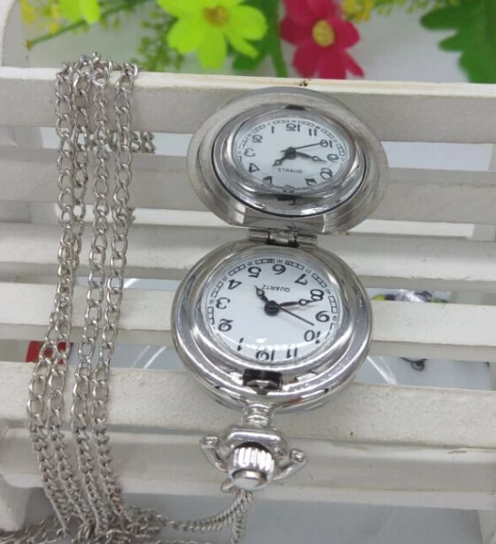 Новый Стиль Серебро Тима Бертона Труп невесты карманные часы ожерелье кулон