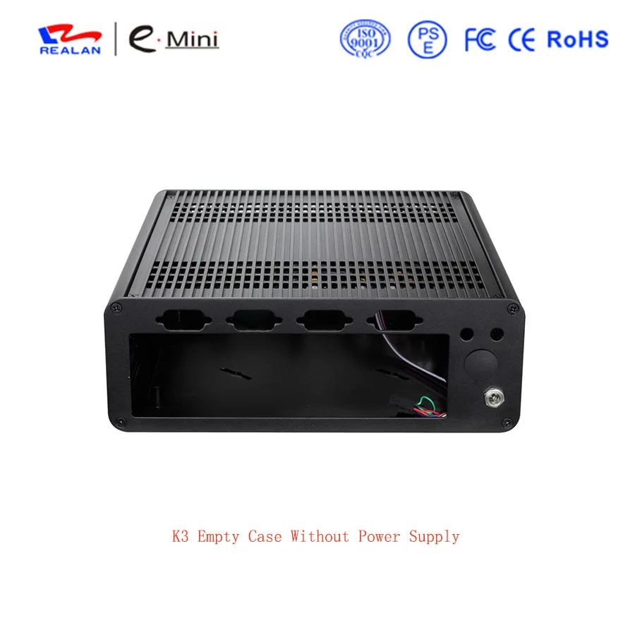 Realan K3 Mini Itx чехол алюминиевый настольный компьютер ПК Шасси для офиса поддержка OEM - Цвет: Empty Case