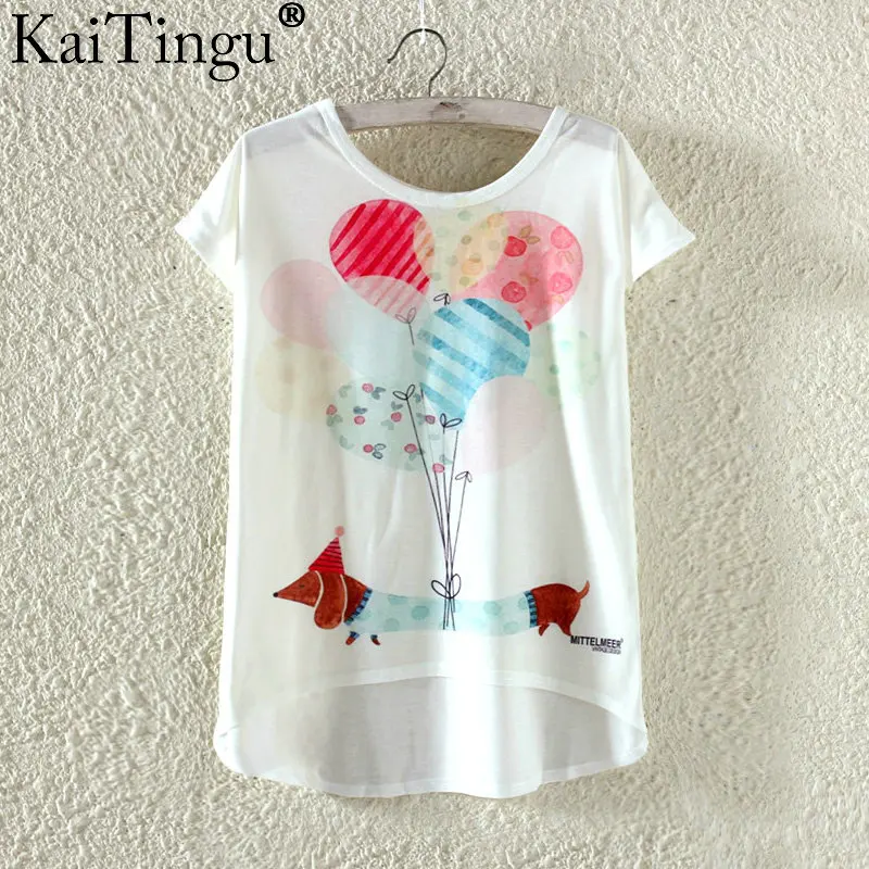 TP775 KaiTingu, летняя, кавайная, милая, модная футболка, Harajuku, высокая, низкая, стильная, с принтом, футболка, короткий рукав, футболка, женские топы, размер M, L, XL - Цвет: TP775