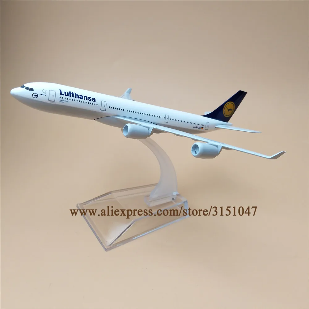 Модель самолета из металлического сплава 16 см немецкая авиакомпания Lufthansa A340 Airbus 340 airairline модель самолета w подставка для самолета подарок