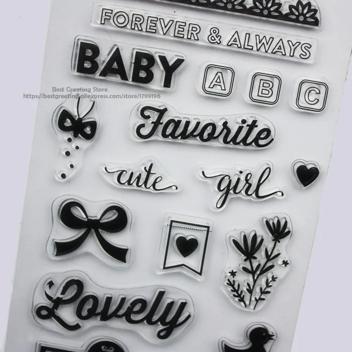 Симпатичные Детские штампы для скрапбукинга изготовления открыток силиконовые