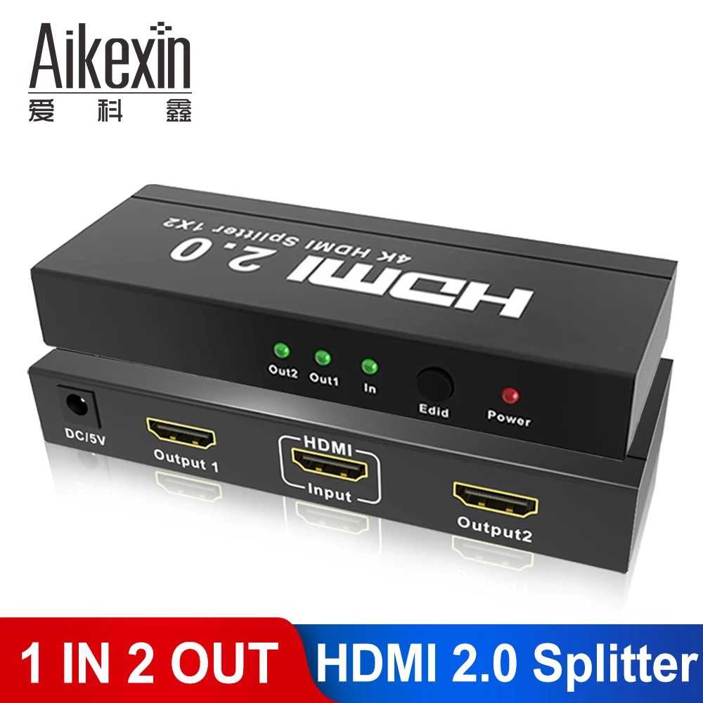 Aikexin UHD HDMI сплиттер 2 0 1x2 HDCP2.2 4 K/60Hz HDMI2.0 для Blu Ray DVD PS3/4|splitter 1x2|hdmi splitter 1x2hdmi 2.0 |
