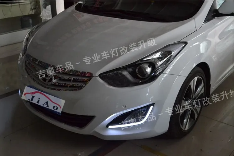 12V 6000k светодиодный DRL Дневной Бег светильник чехол для hyundai противотуманная фара Elantra рамка туман светильник стайлинга автомобилей