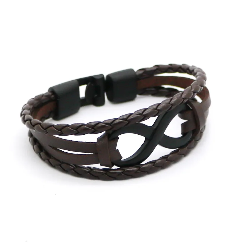 2017 черный посеребренный Бесконечный Браслет 7 цветов 8 слов амулеты браслеты из