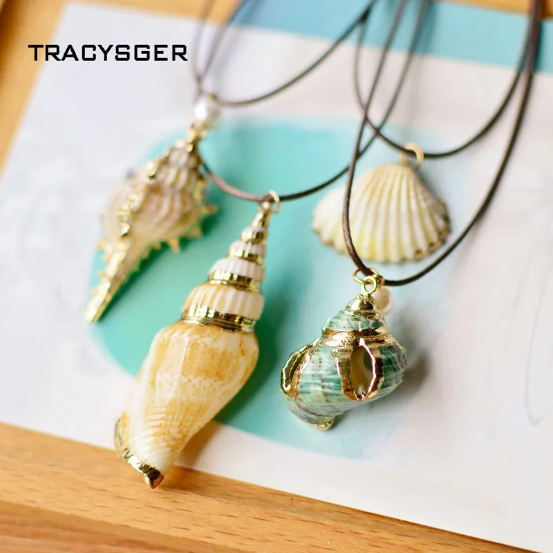 DH-84531 /TRACYSGER/ cowry shell charm necklace | Украшения и аксессуары