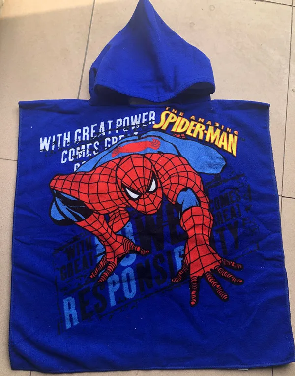 C Disney 50x100cm Children's Cotton Cartoon Spider-man Frozen Elsa Anna Cars bath towel baby boy girl beach towel cloak towel gift - Цвет: C