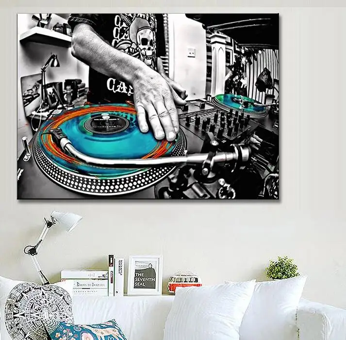 

1 Piece DJ Musical Instruments Paintings Home Decor Unframed Canvas Wall Art Pictures HD Prints Dance Hall Poster