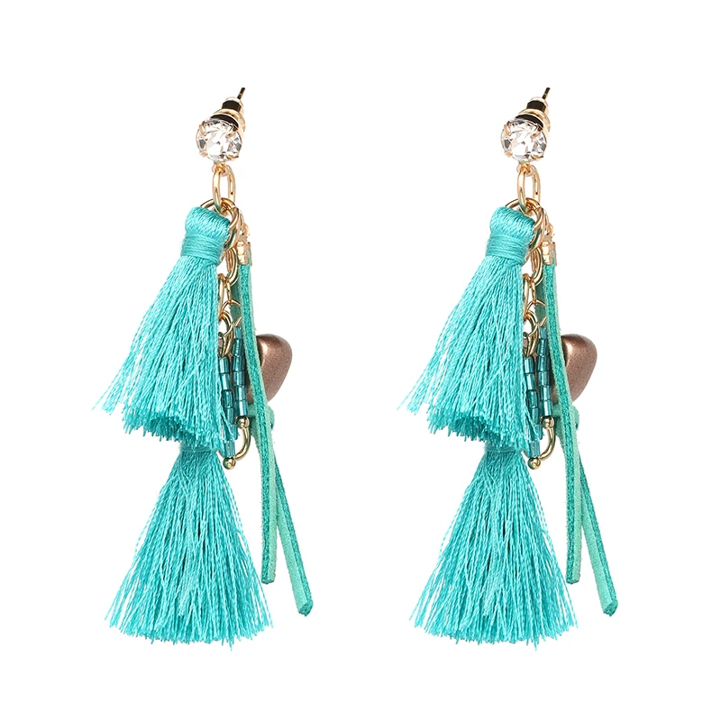 Винтаж длинной бахромой висит Висячие серьги-капли серьги ювелирные изделия