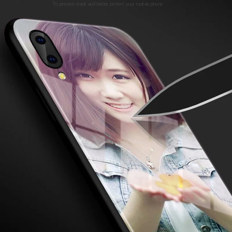 Дизайн фото чехол для телефона Huawei P20 P30 Mate 20 Lite на заказ DIY Стеклянная Крышка iPhone XS