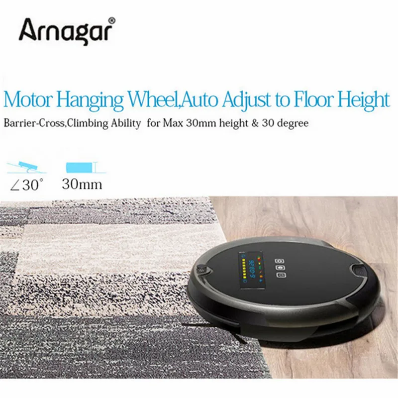 Arnagar Q1 Автоматический робот пылесос с танком для воды и влажной уборкой мощность