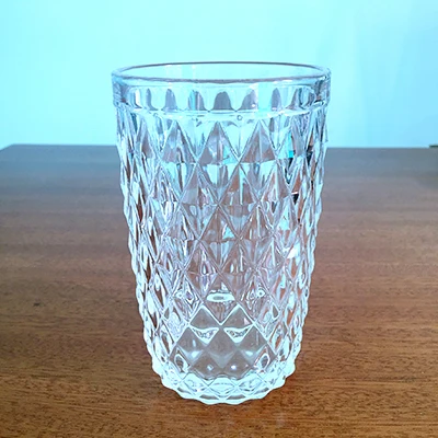 350ml Transparent C Милая Ретро рельефная стеклянная чашка Бытовая утолщенная термостойкая чайная чашка большая креативная чашка для сока - Цвет: 350ml Transparent C