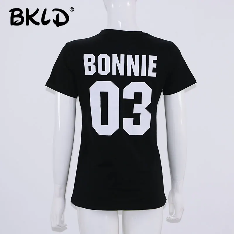 BKLD Новинка 2018 BONNIE03 черный летний Повседневный хлопковый топ с буквенным принтом